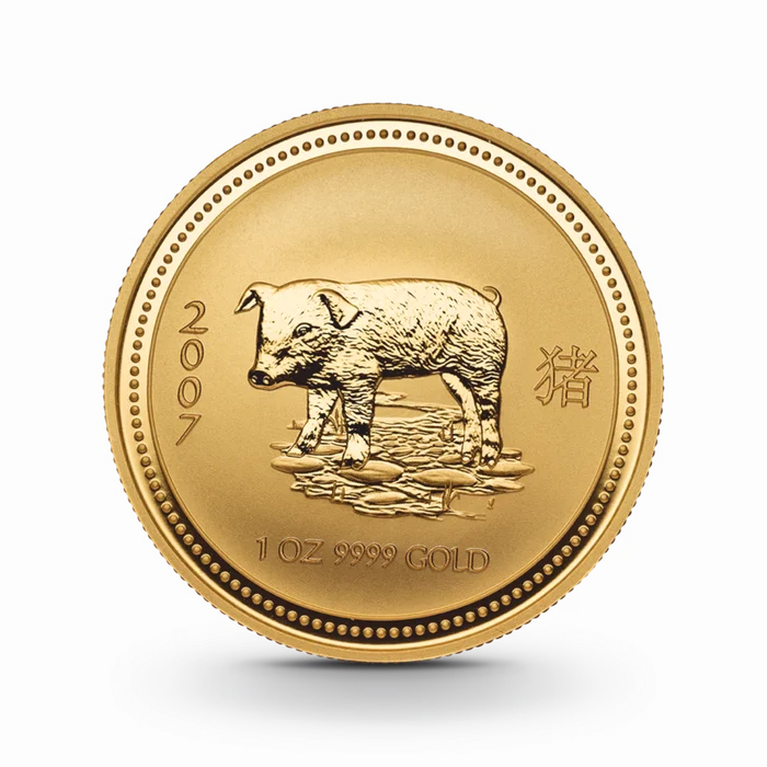 1 oz Lunar I: Schwein Goldmünze - 100 Dollars Australien 2007