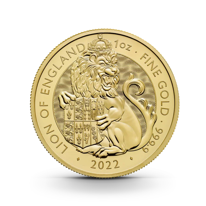 1 oz The Royal Tudor Beasts: Lion of England Goldmünze - 100 Pfund Großbritannien 2022