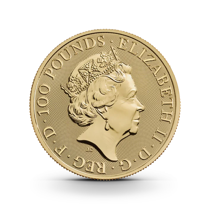 1 oz The Royal Tudor Beasts: Lion of England Goldmünze - 100 Pfund Großbritannien 2022