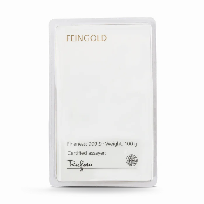 100 g Degussa Goldbarren Vintage (gegossen)