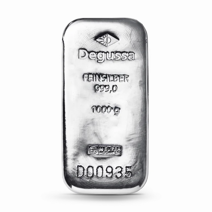 1000 g Degussa Silberbarren (gegossen) Vintage