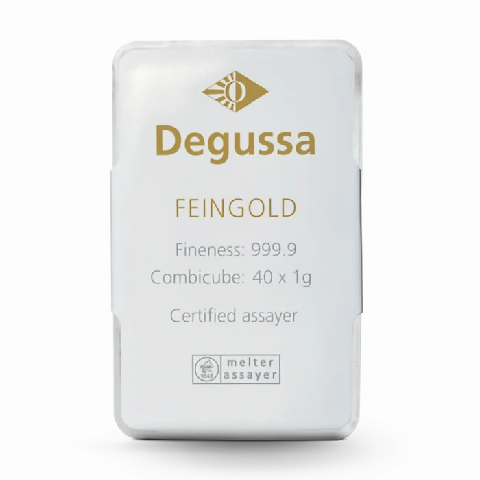 40 x 1 g Degussa Goldbarren - Combicube® (geprägt)